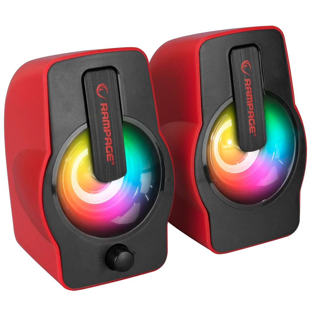 Rampage RMS-G7 Falsetto 1+1 6 W USB 5V RGB Ledli Hoparlör Kırmızı