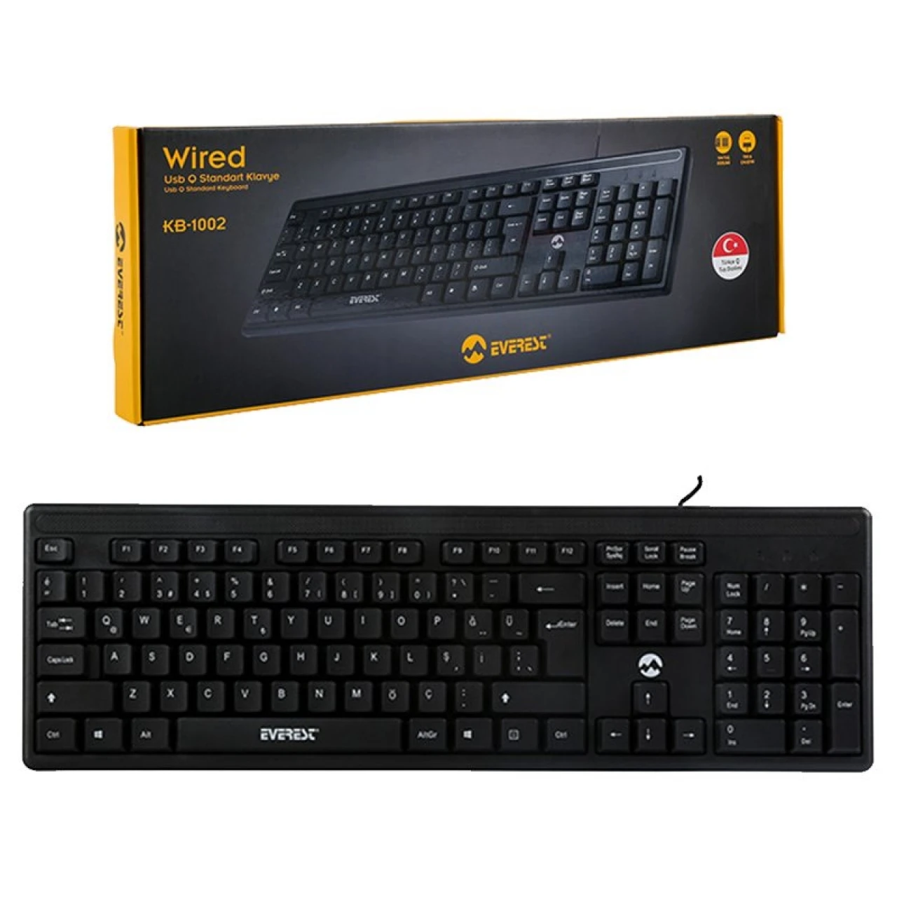 EVEREST KB-1002 USB Q Trk Multimedya Siyah Klavye