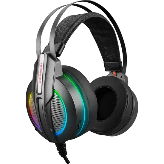 RAMPAGE RM-K6 STARK PLUS RGB Efektli Metalik Gri USB 7.1 Double Surround Gamin M